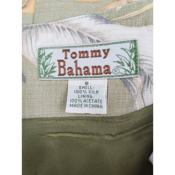 Tommy Bahama Green Tropical Leaf/Feather Print Silk Straight Skirt Size 8 - Picture 5 of 6